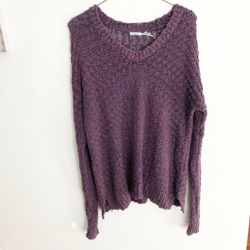 UO Purple Cable Knit Sweater